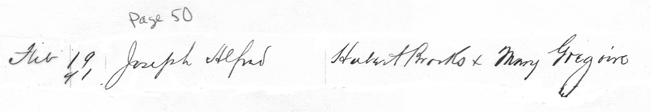 1891 Baptismal Certificate Extract 1 of Joseph Alfred Brooks